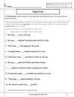 Free worksheet on adjectives for grade 2