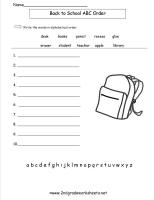 back to school abc order worksheet