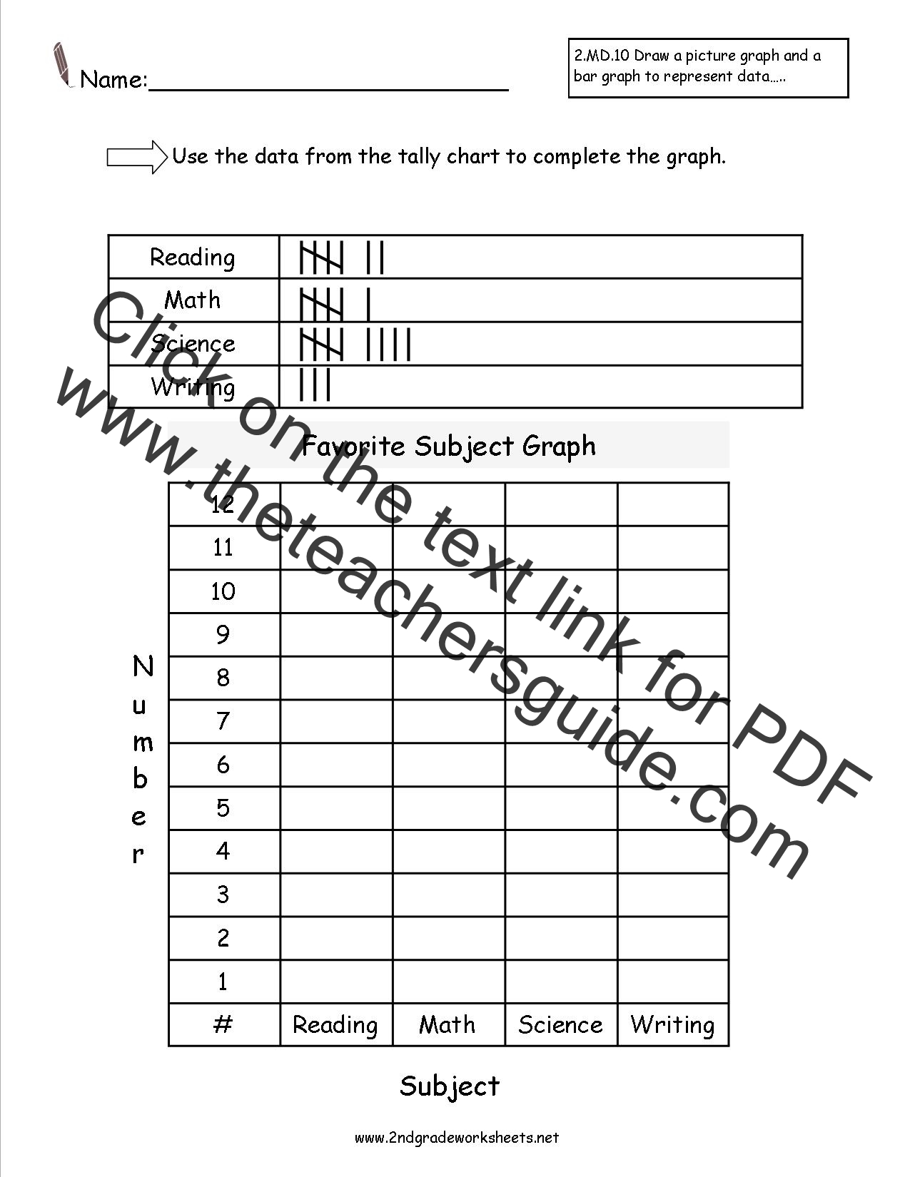 Blank Tally Chart And Bar Graph Worksheet