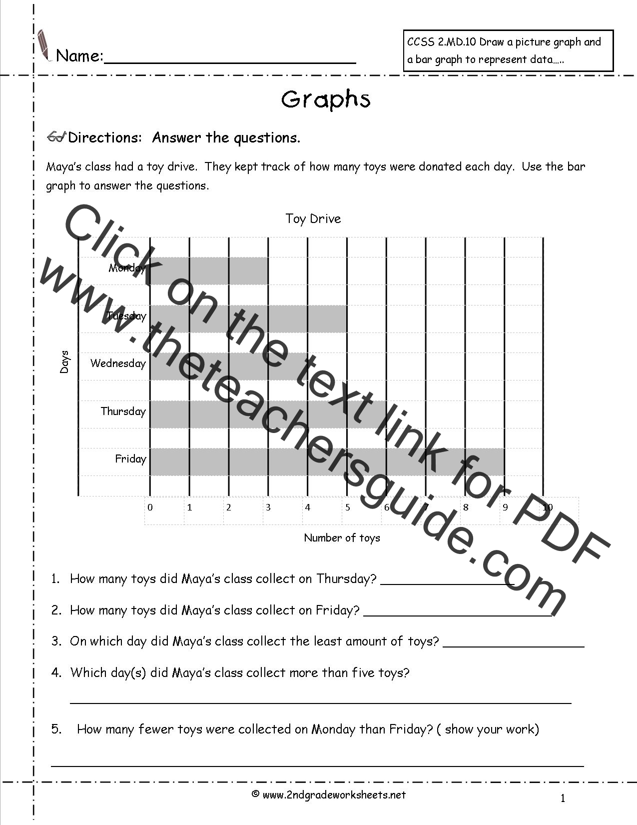 Bar Chart Worksheets Year 3