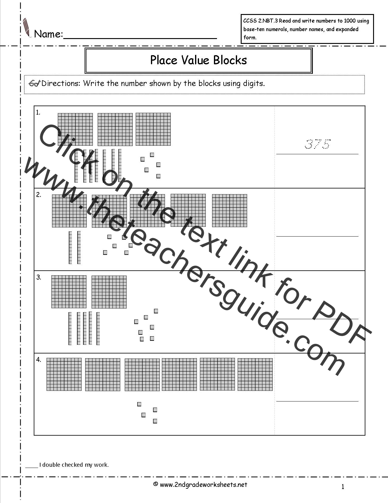 CCSS 2.NBT.3 Worksheets. Place Value Worksheets-Read and Write Numbers