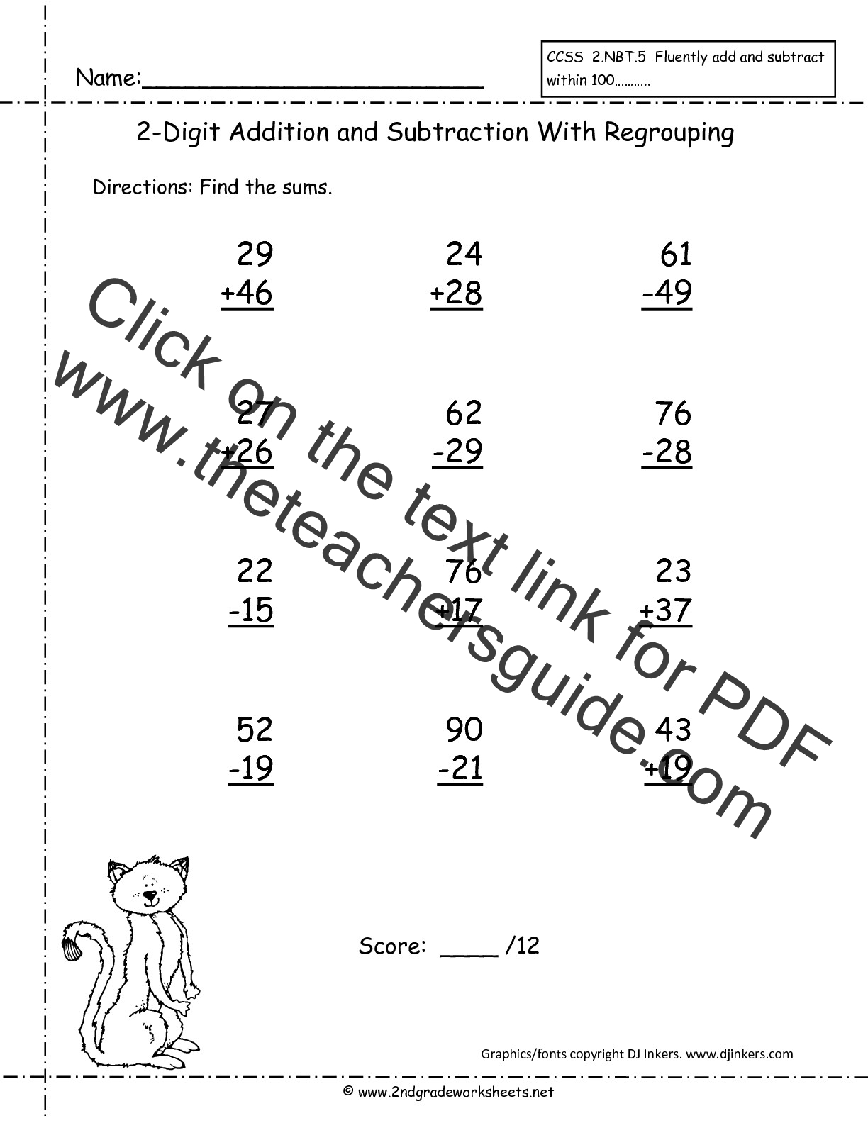 subtraction-without-regrouping-worksheets-2nd-grade-subtraction
