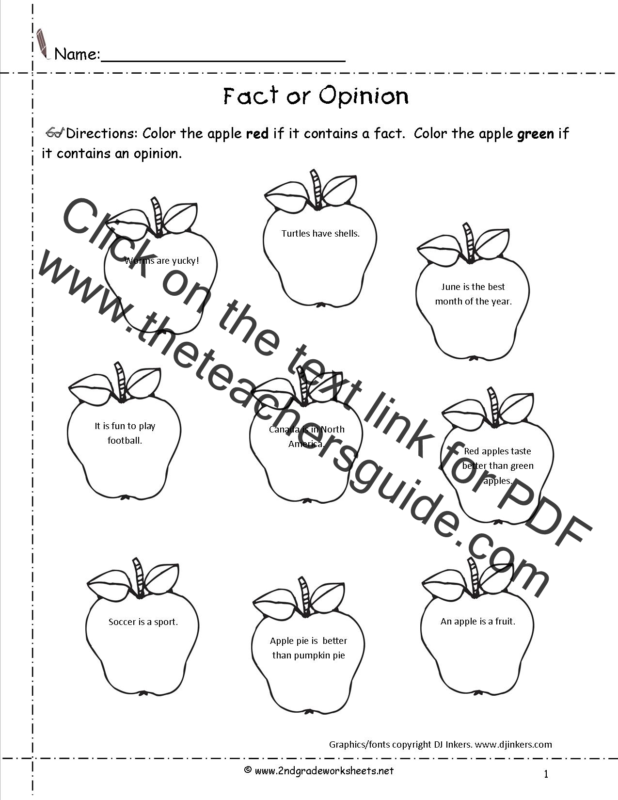 Fact And Opinion Anchor Chart Printable