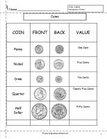 coins worksheet