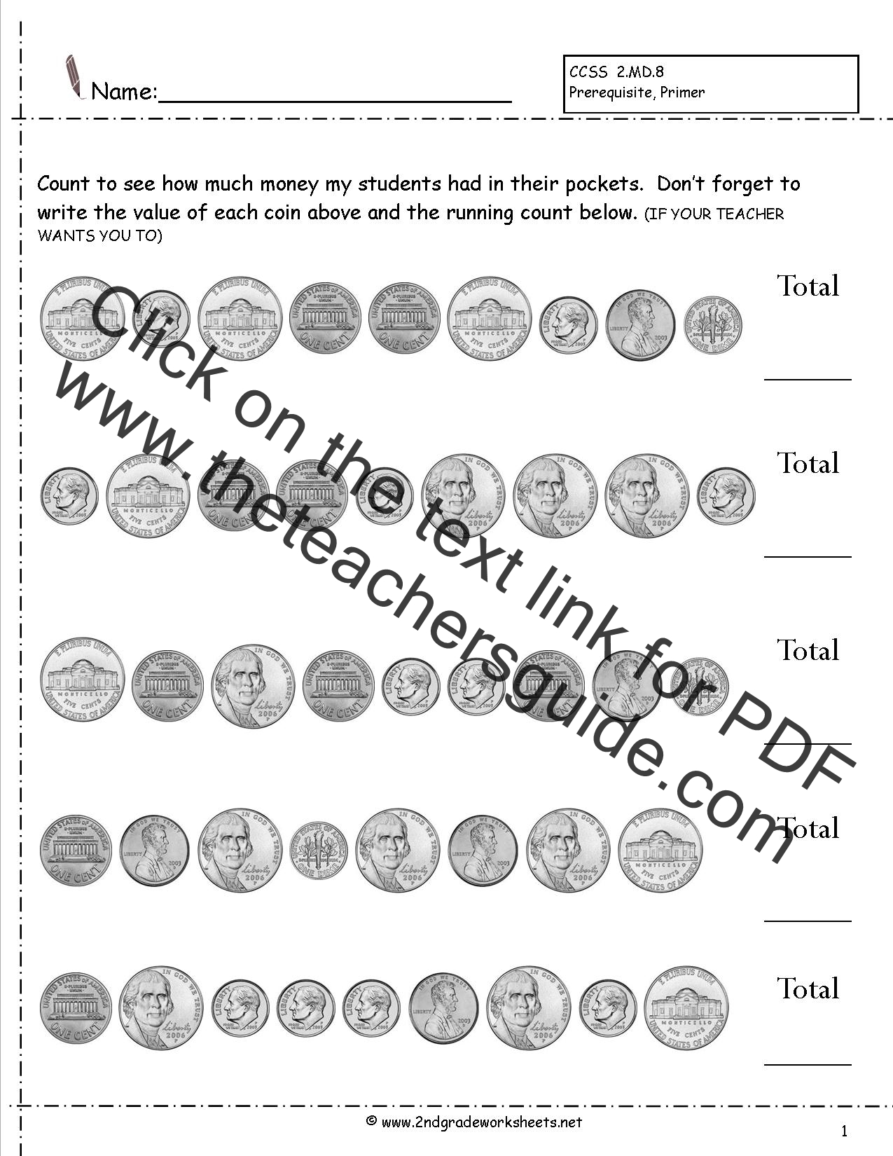 Coin Value Chart Elementary