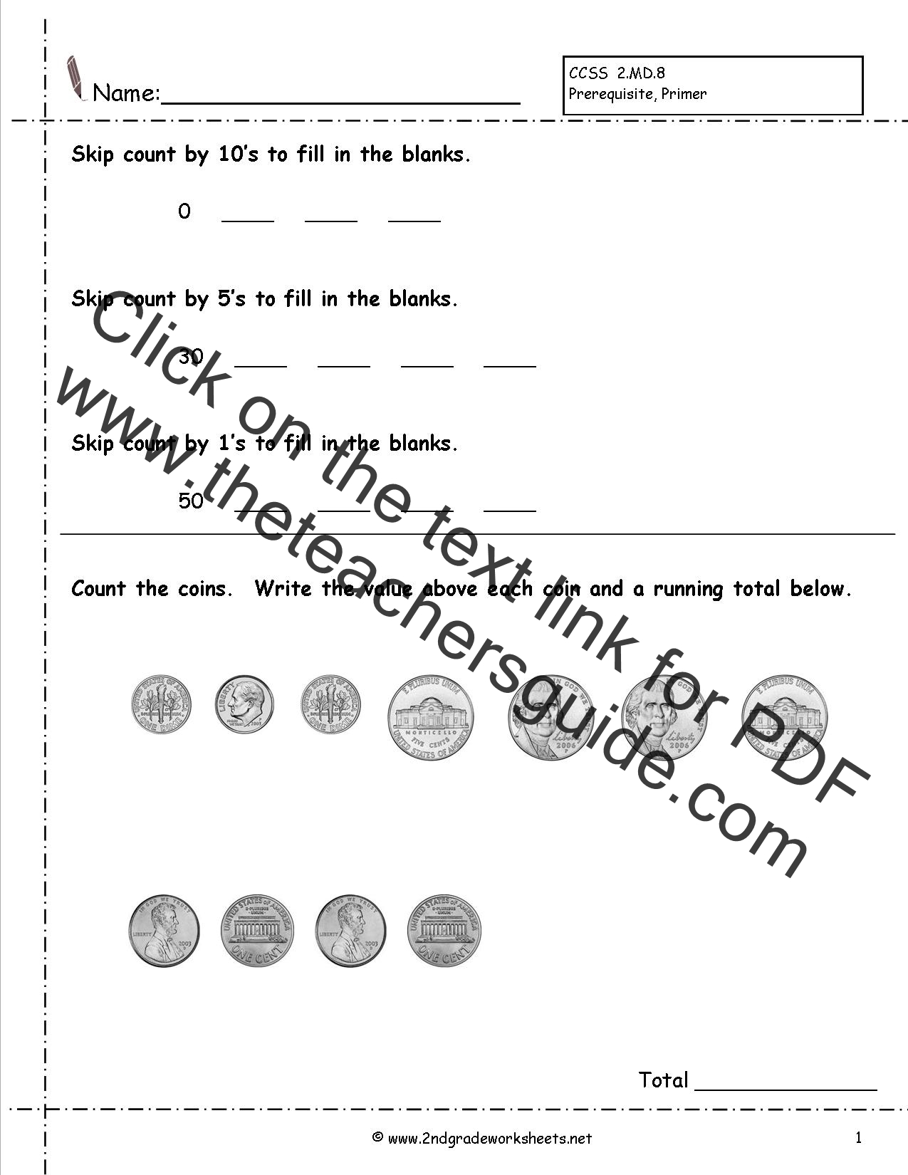 Money Counting Chart