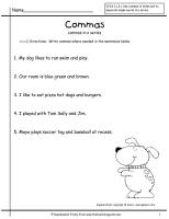 commas worksheets