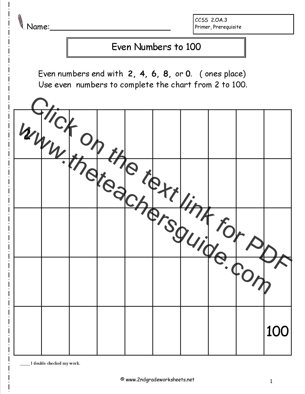 Even And Odd Numbers Chart For 2nd Grade