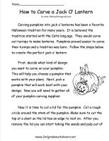 how to carve a pumpkin worksheet