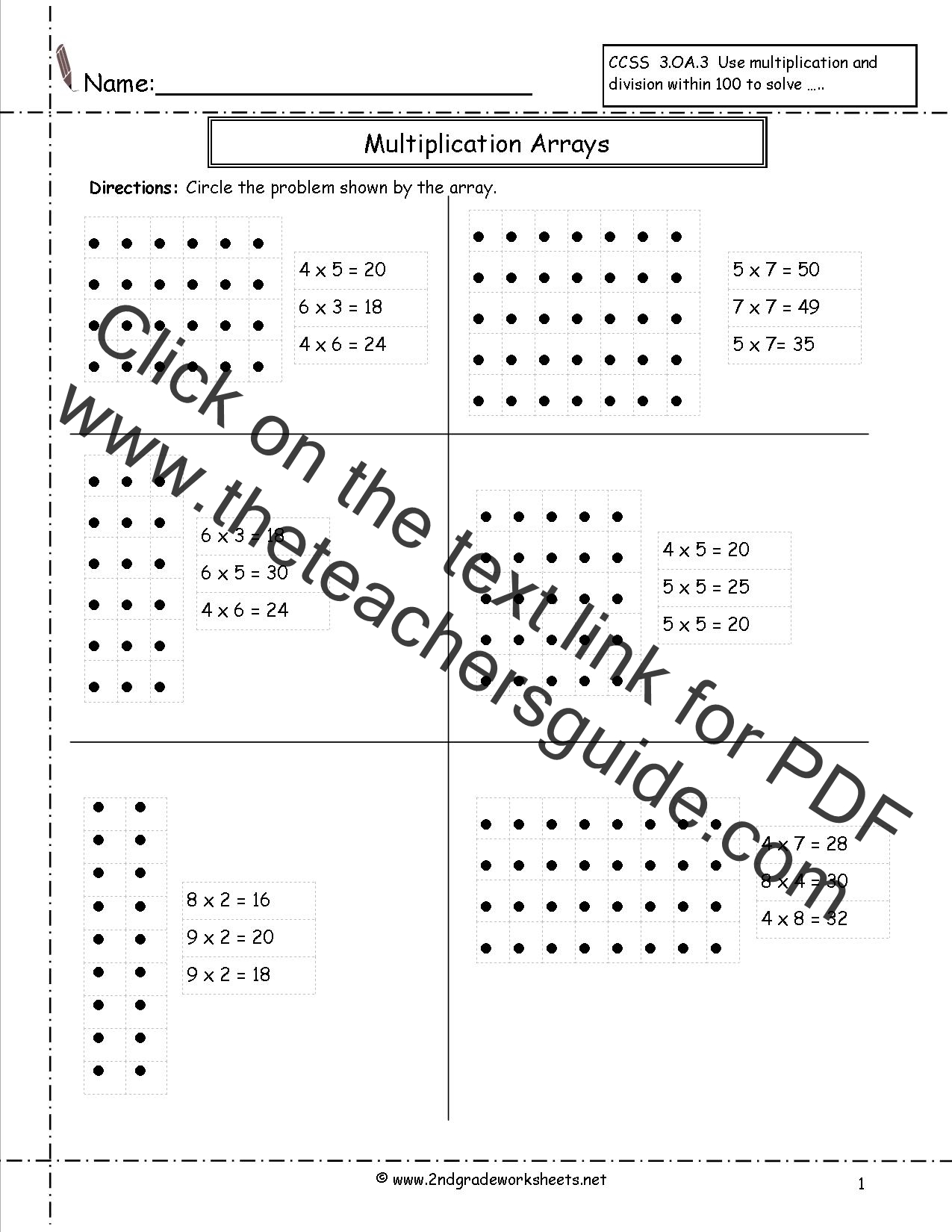 arrays-multiplication-sentence-worksheet-with-answer-key-download-printable-pdf-templateroller