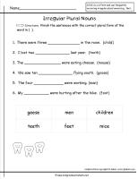 plural nouns worksheet