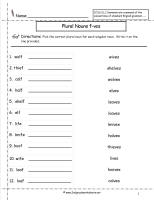 plural nouns worksheet