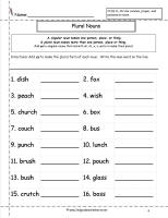 Free singular plural nouns worksheets