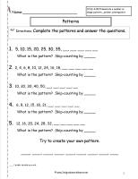 number pattern worksheet