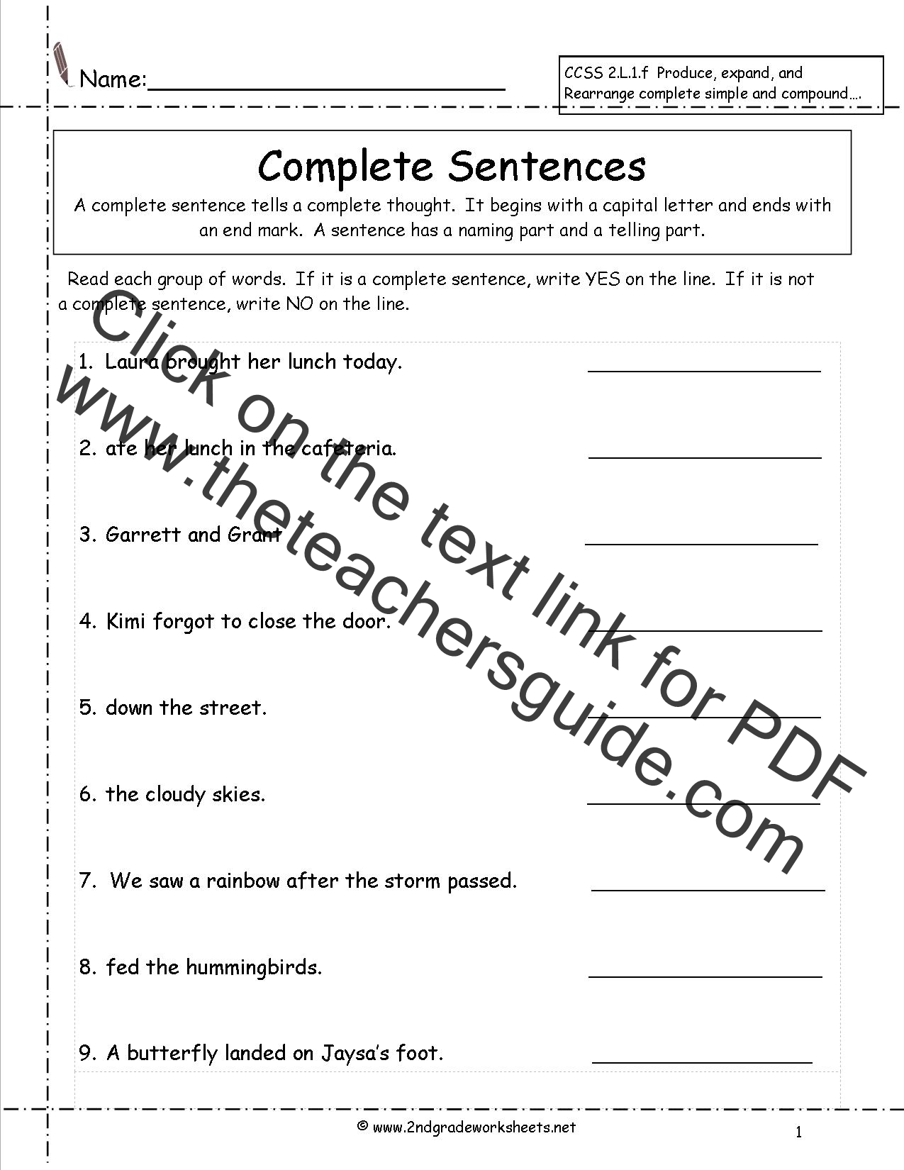 Pin Second Grade Sentence Correction Worksheets On Pinterest