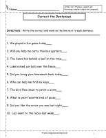 statement or question worksheet