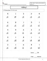adding one addition facts worksheet timed