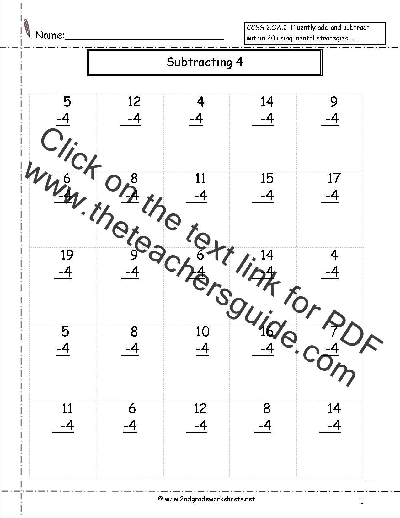NEW 78 FIRST GRADE SUBTRACTION WORKSHEETS WITH PICTURES ...