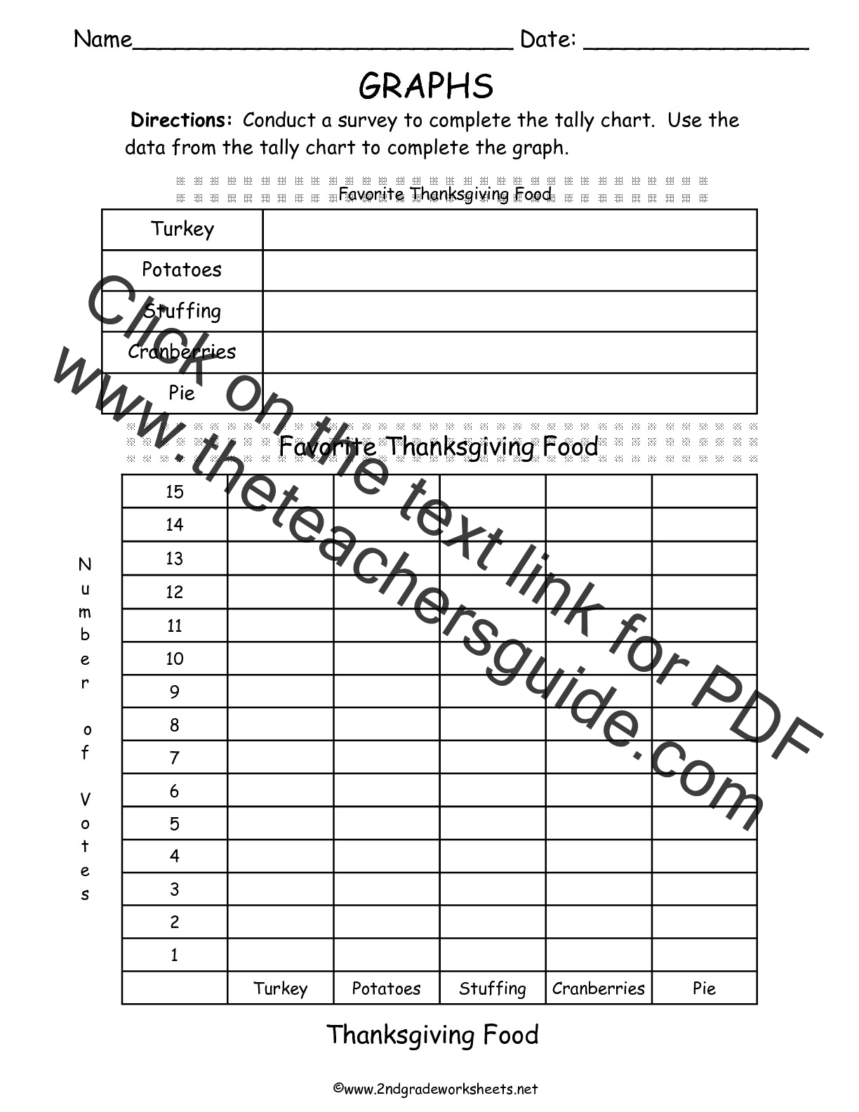 Blank Tally Chart And Bar Graph Worksheet