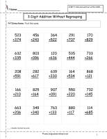 three digit addition with no regouping worksheets