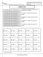 Adding Using A Hundreds Chart Worksheets