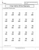 two digit addition with no regrouping worksheet