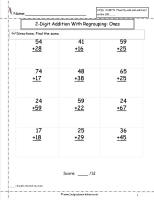 two digit addition with regrouping worksheet