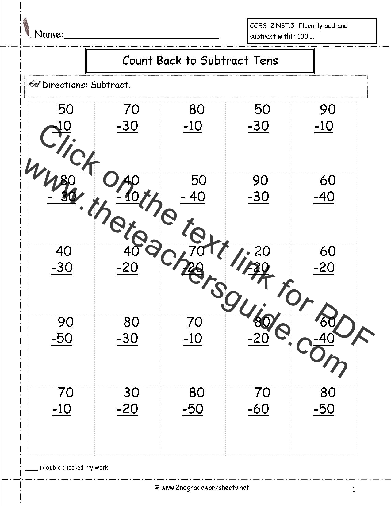 subtraction-facts-one-to-ten-worksheets-math-subtraction-2nd-grade