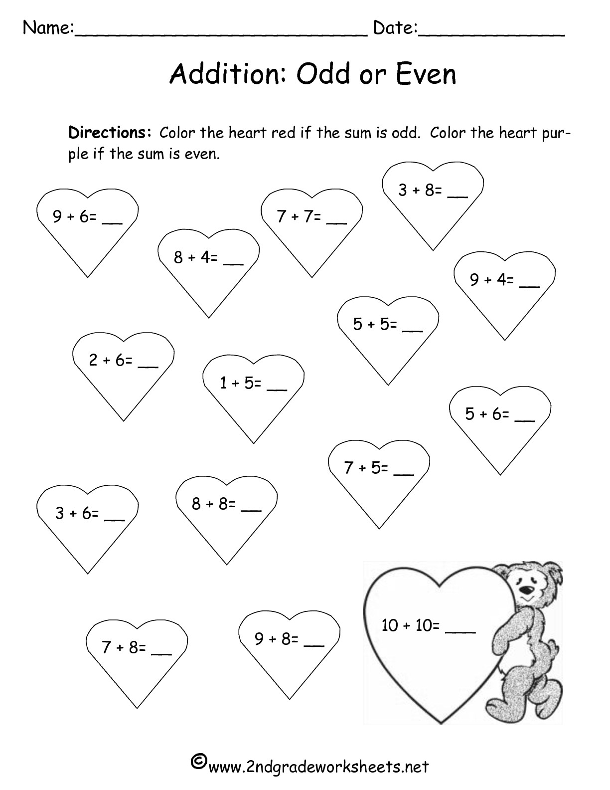 Free Printable Valentines Worksheets Second Grade