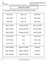 Letters And Parts Of A Letter Worksheet