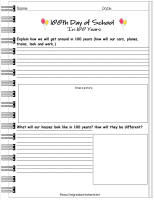 100th day of school printout