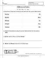 abbreviations worksheet