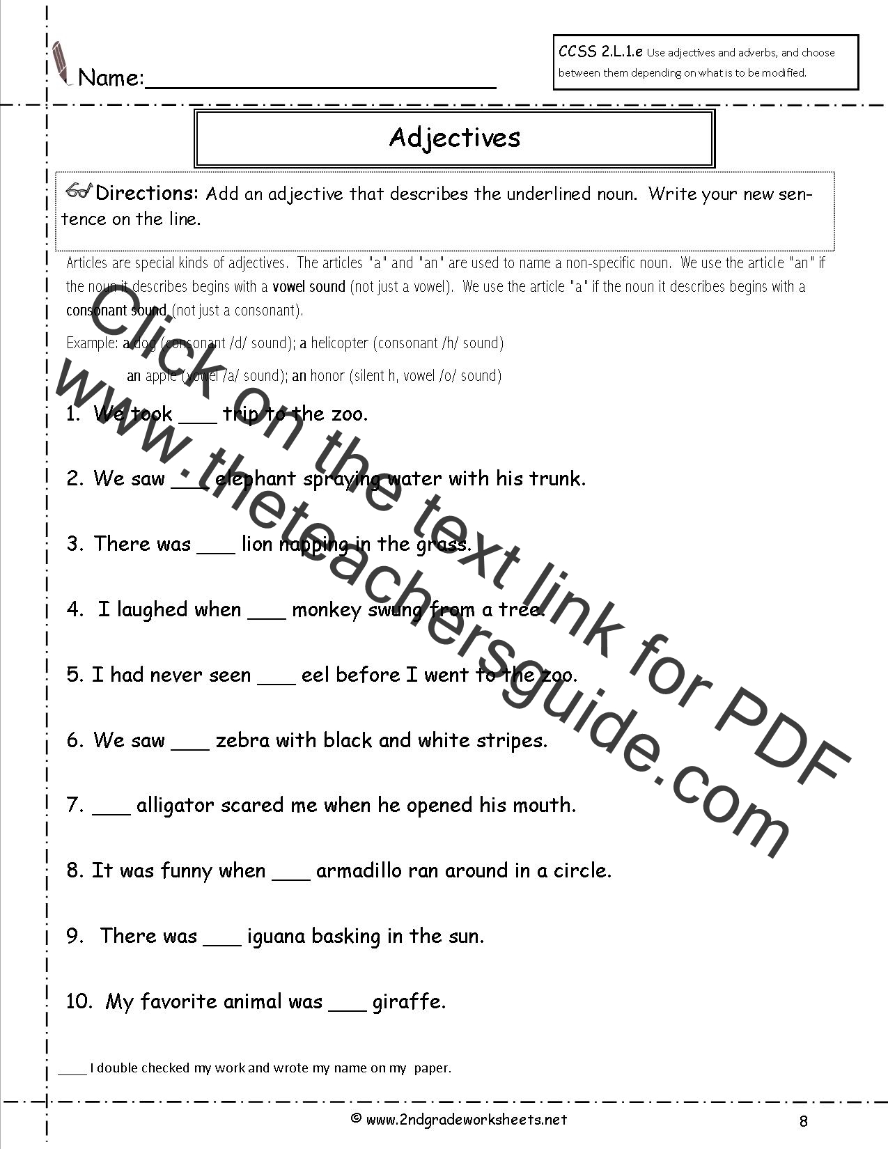 Free Language/Grammar Worksheets and Printouts Throughout Contractions Worksheet 3rd Grade