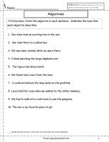 adjective worksheet