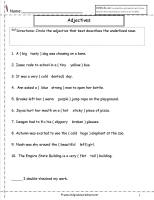 adjectives worksheet