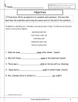 adjectives worksheet