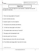 adjective worksheet