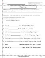 adjectives worksheet