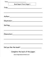 book report forms