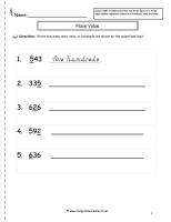 place value worksheets