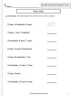 place value worksheet