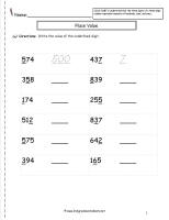 place value worksheets