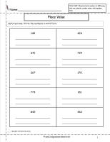 place value worksheets