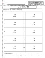 addition and subtraction worksheets