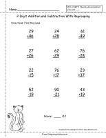 addition and subtraction worksheets