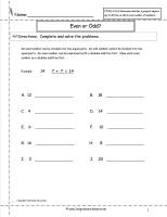 even or odd worksheets