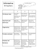 informative writing rubric