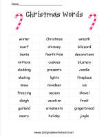 christmas word list
