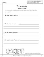 commas worksheets