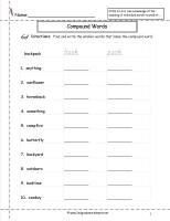 compound words worksheet